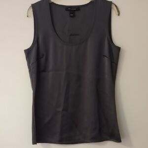 St. John Gray Silk And Satin Tank Top